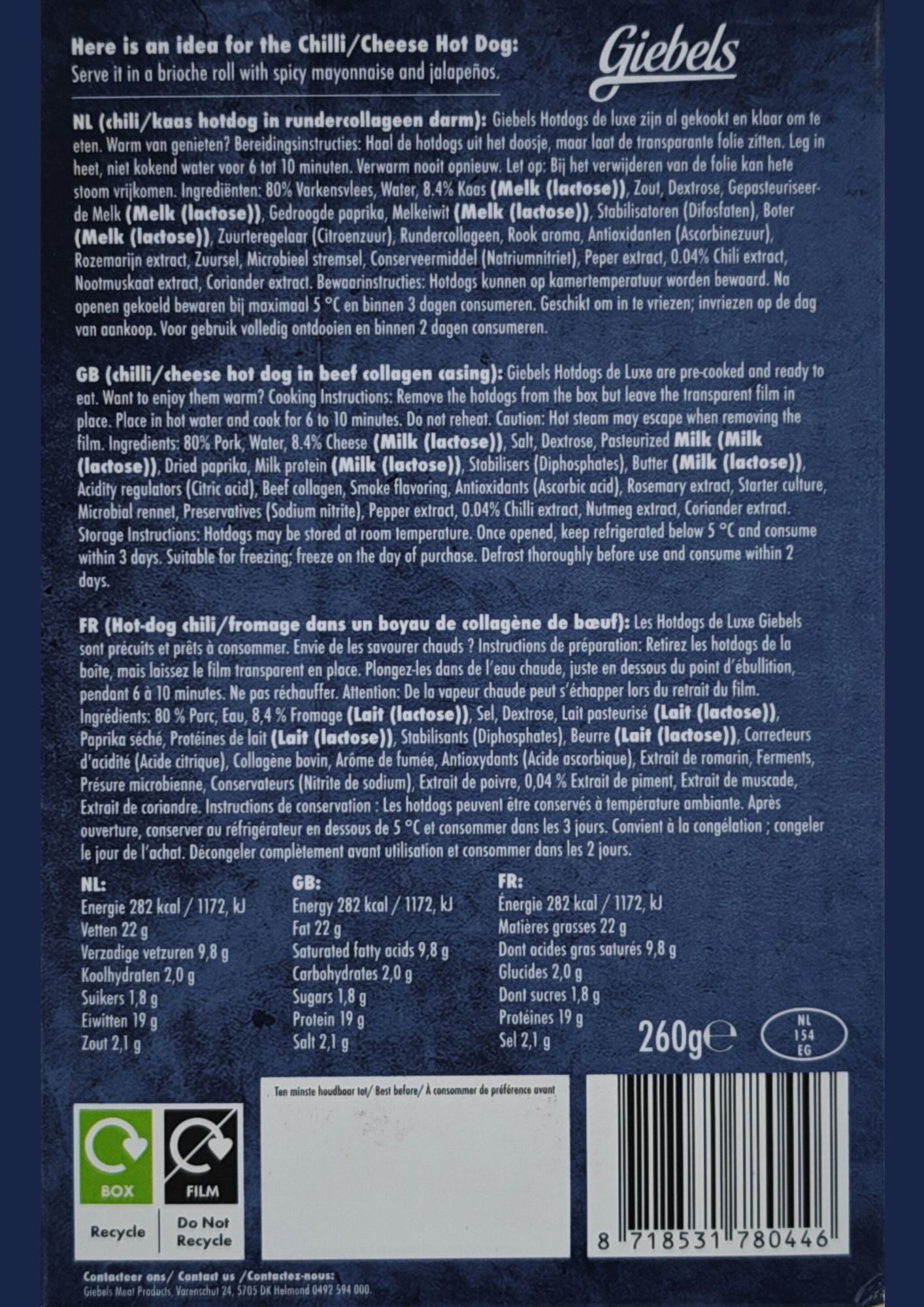 Chili Cheese Hotdog Deluxe x10 verpakkingen